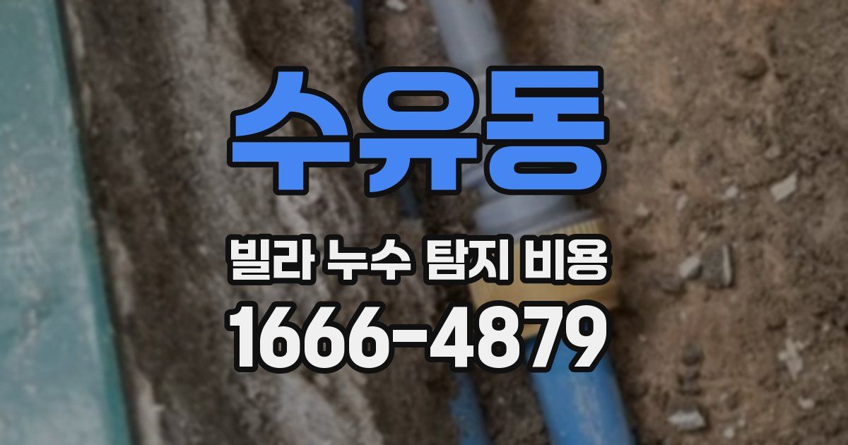 수유동 빌라 누수 탐지 비용