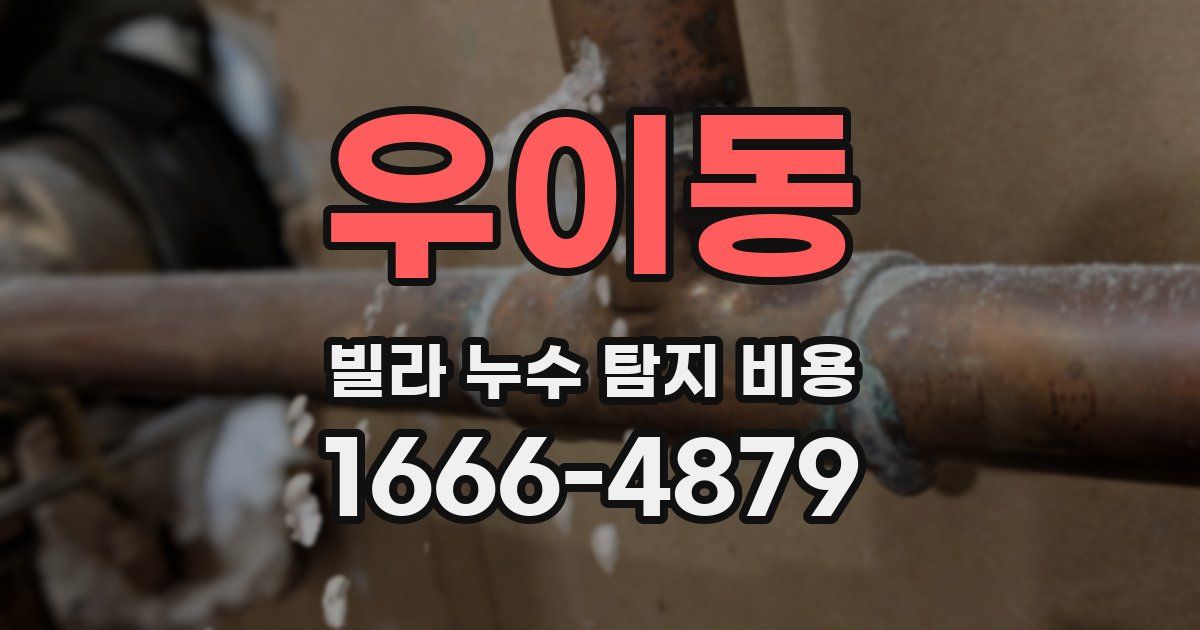 우이동 빌라 누수 탐지 비용