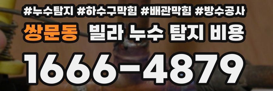 쌍문동 빌라 누수 탐지 비용