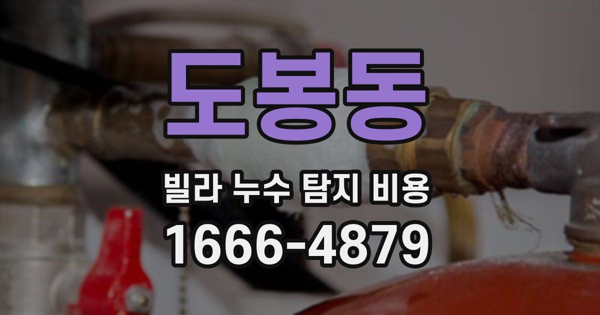 도봉동 빌라 누수 탐지 비용
