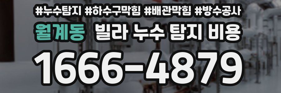 월계동 빌라 누수 탐지 비용