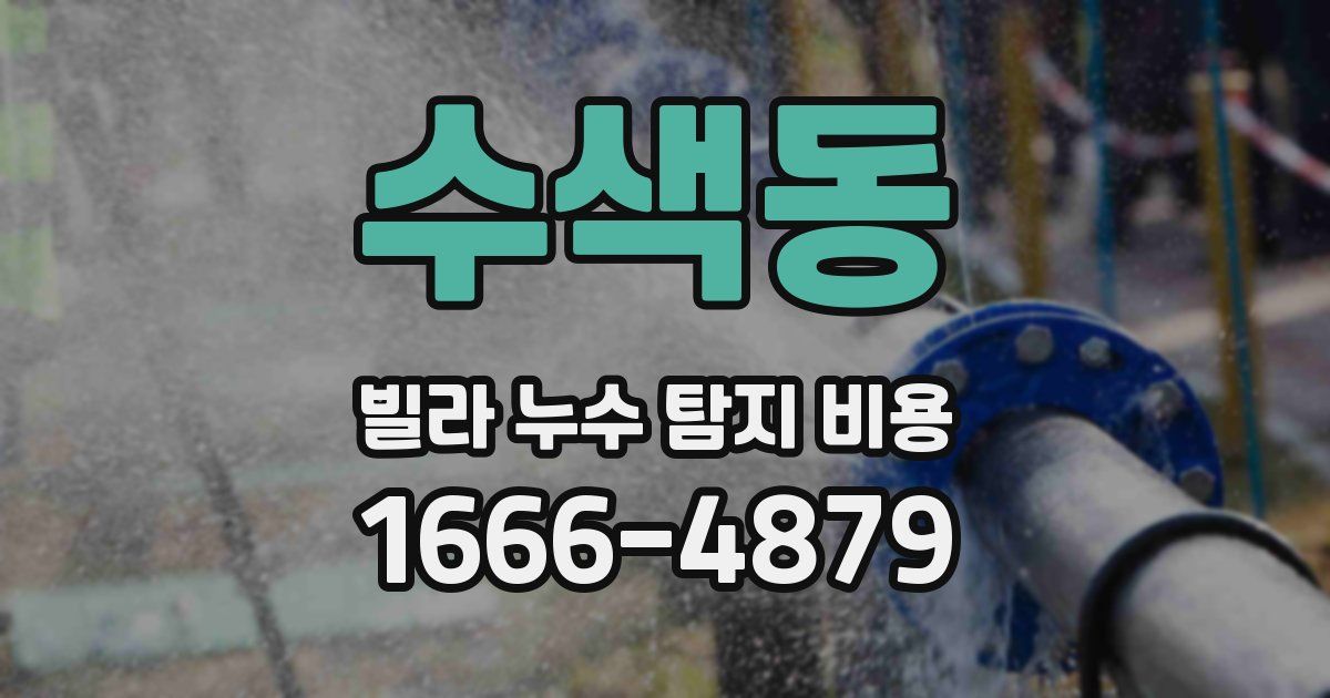 수색동 빌라 누수 탐지 비용
