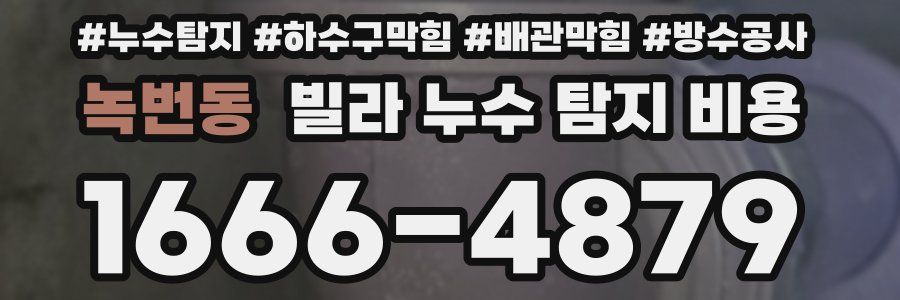 녹번동 빌라 누수 탐지 비용