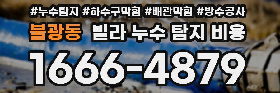 불광동 빌라 누수 탐지 비용