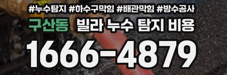 구산동 빌라 누수 탐지 비용