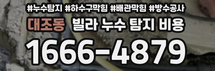 대조동 빌라 누수 탐지 비용