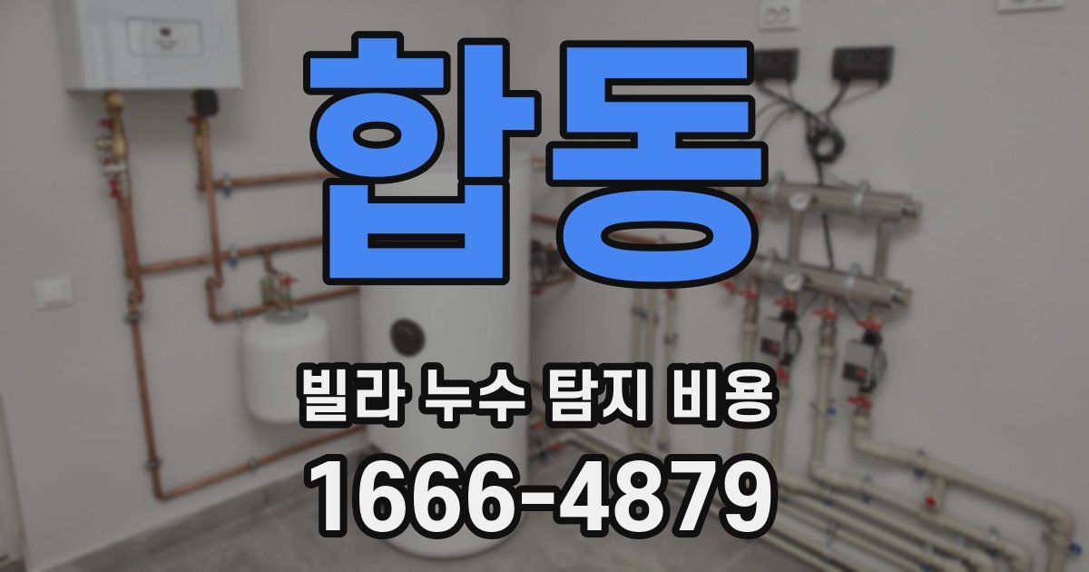 합동 빌라 누수 탐지 비용