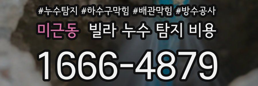 미근동 빌라 누수 탐지 비용