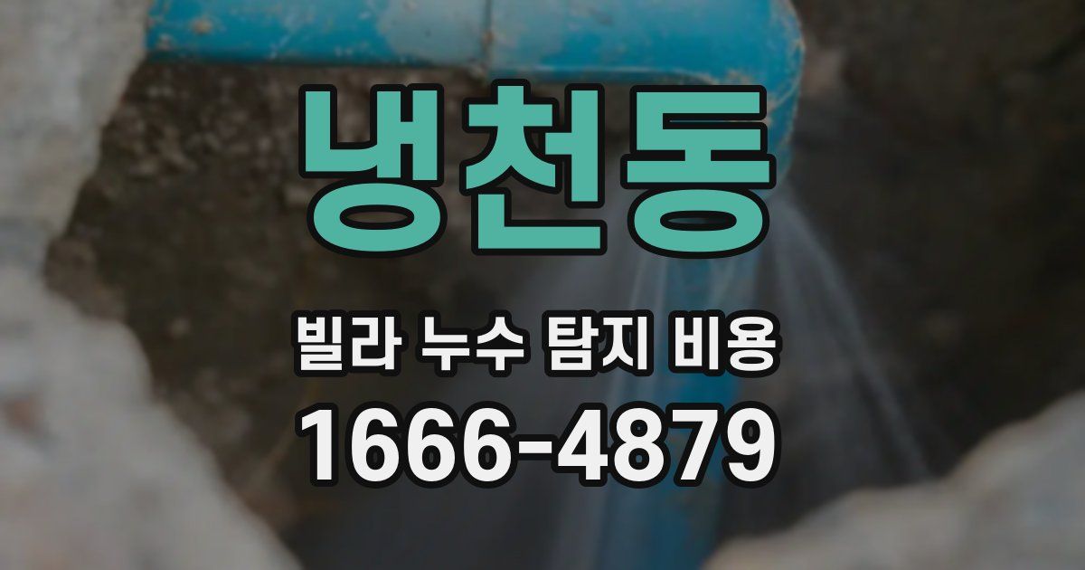 냉천동 빌라 누수 탐지 비용