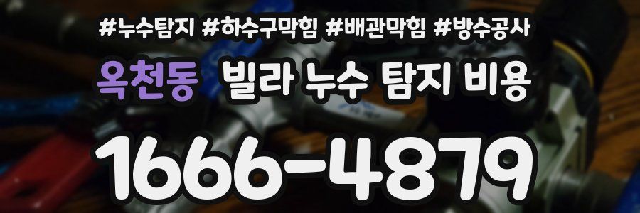옥천동 빌라 누수 탐지 비용
