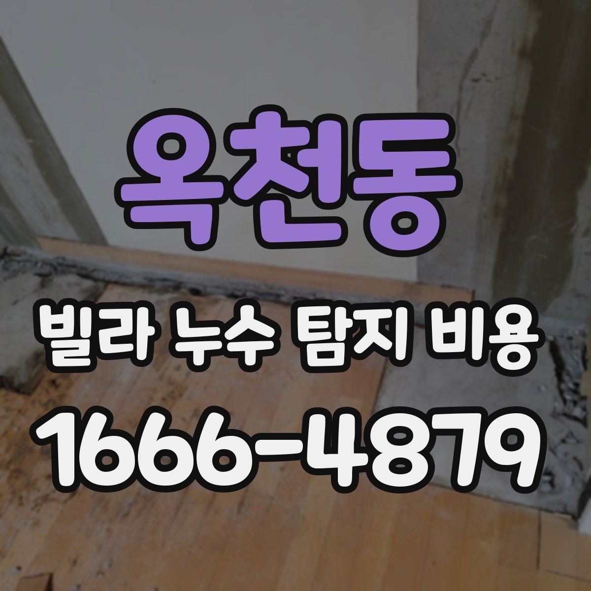 옥천동 빌라 누수 탐지 비용