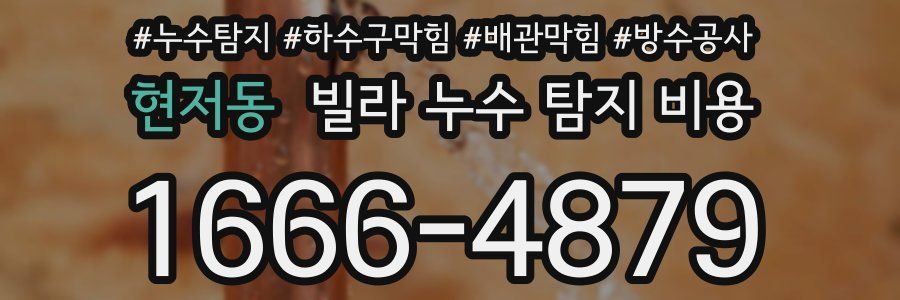 현저동 빌라 누수 탐지 비용