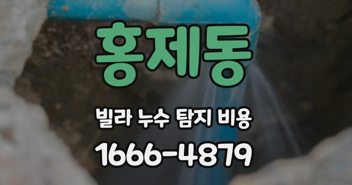 홍제동 빌라 누수 탐지 비용
