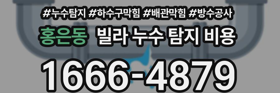 홍은동 빌라 누수 탐지 비용