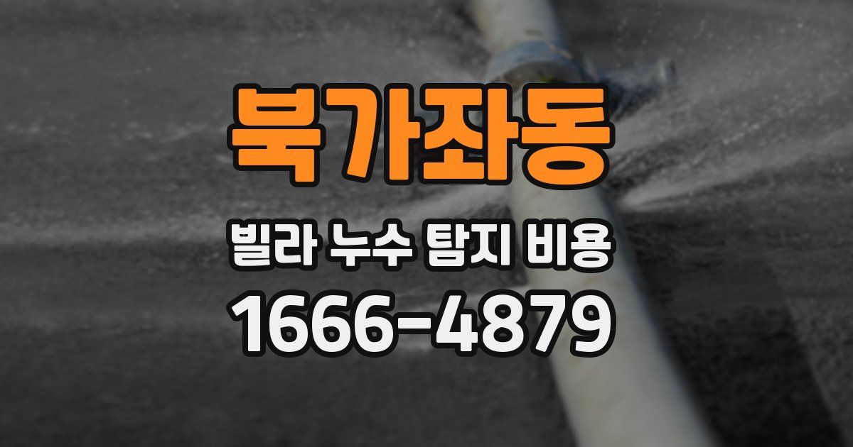 북가좌동 빌라 누수 탐지 비용