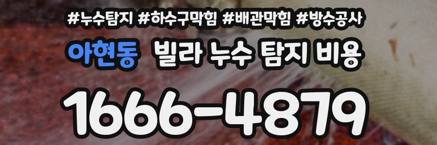 아현동 빌라 누수 탐지 비용