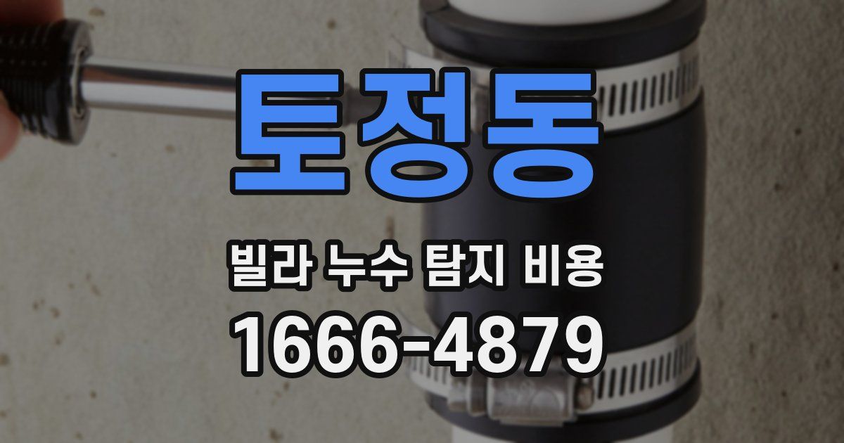 토정동 빌라 누수 탐지 비용