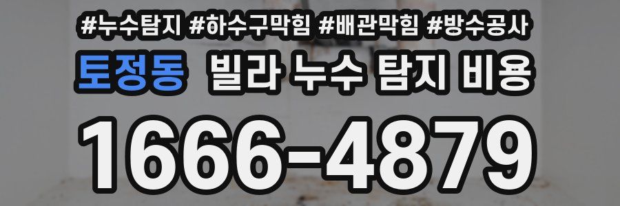 토정동 빌라 누수 탐지 비용