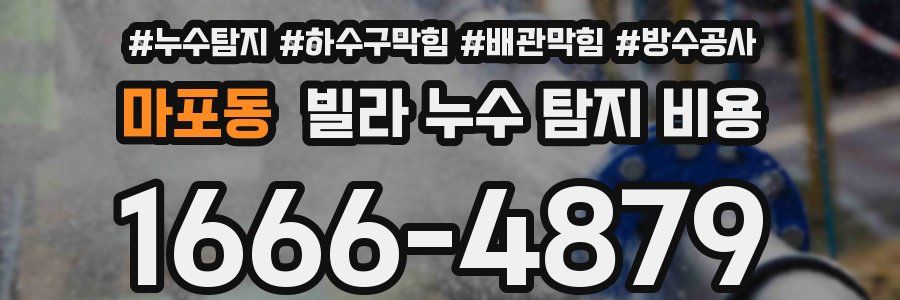 마포동 빌라 누수 탐지 비용