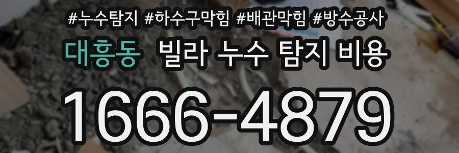 대흥동 빌라 누수 탐지 비용