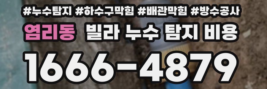 염리동 빌라 누수 탐지 비용