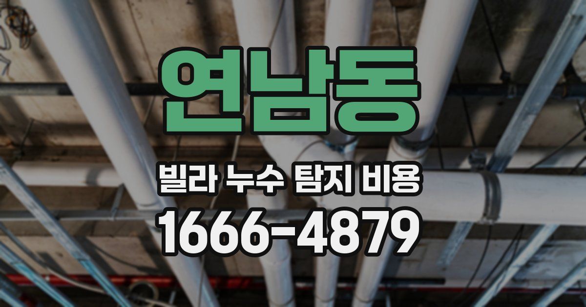연남동 빌라 누수 탐지 비용