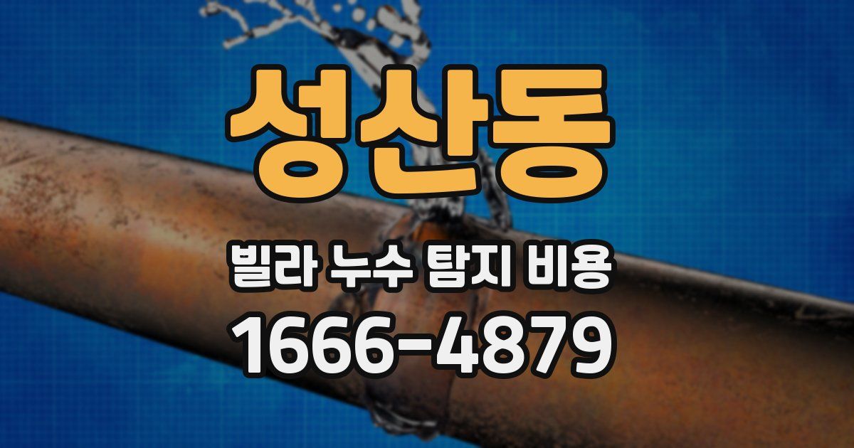 성산동 빌라 누수 탐지 비용