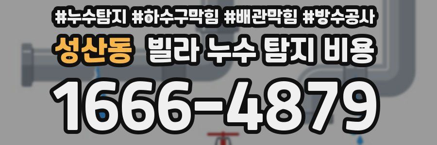 성산동 빌라 누수 탐지 비용