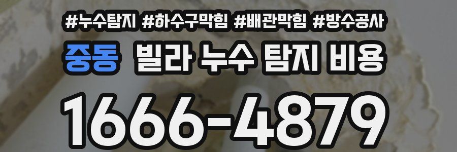 중동 빌라 누수 탐지 비용