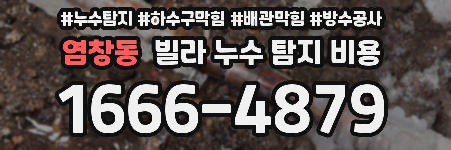 염창동 빌라 누수 탐지 비용
