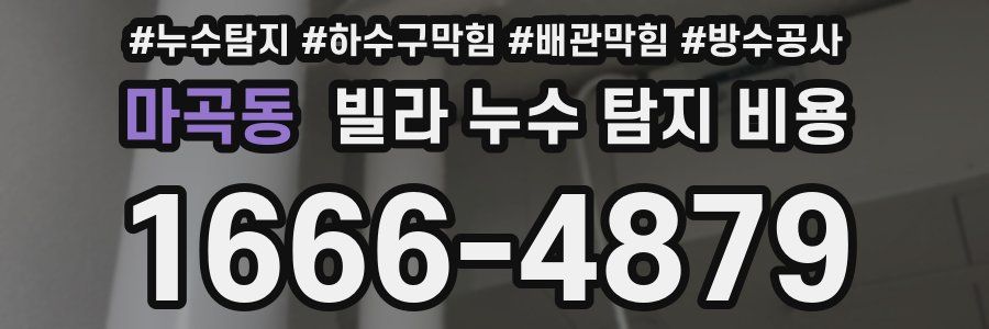 마곡동 빌라 누수 탐지 비용