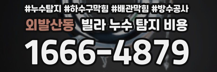 외발산동 빌라 누수 탐지 비용