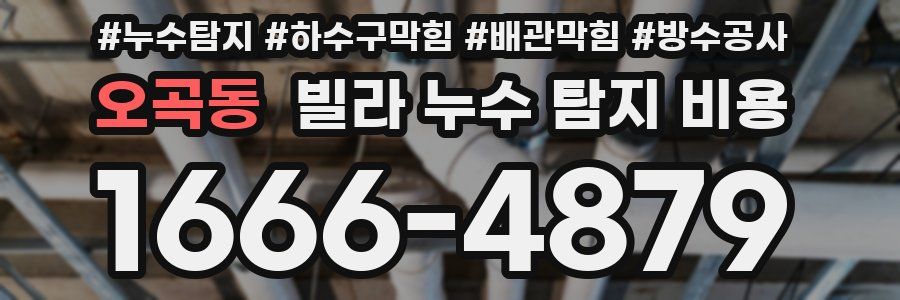 오곡동 빌라 누수 탐지 비용
