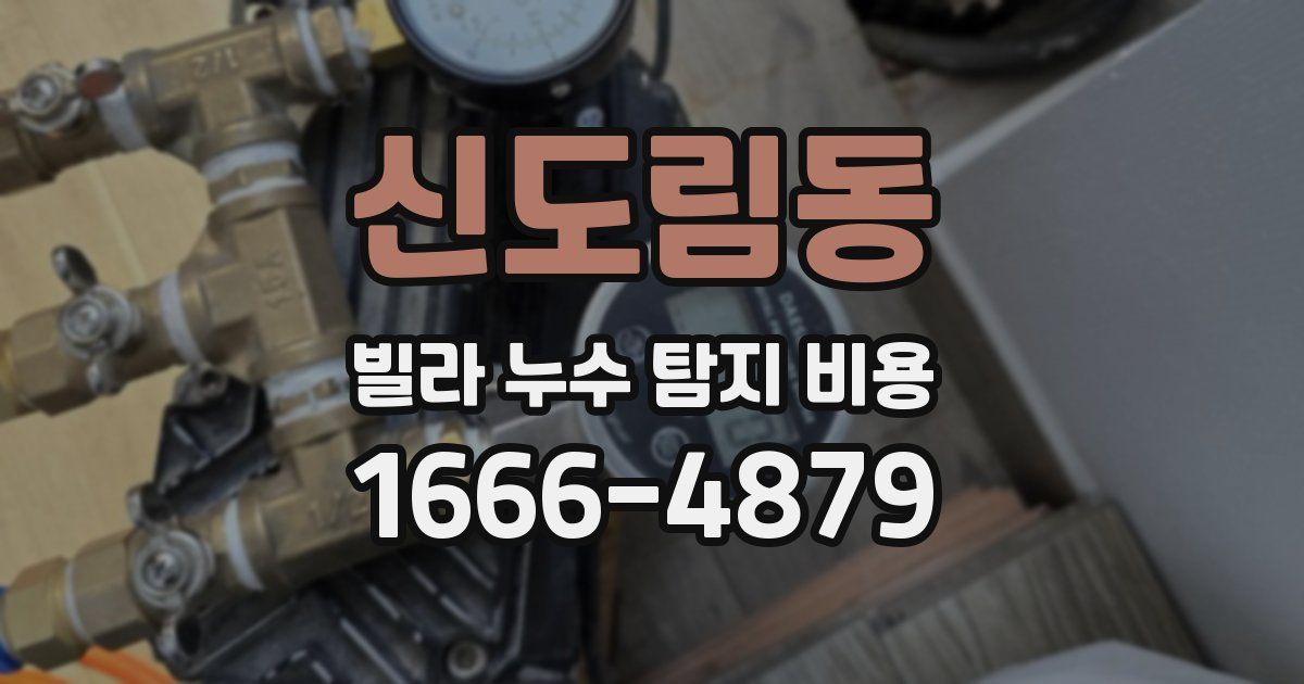 신도림동 빌라 누수 탐지 비용