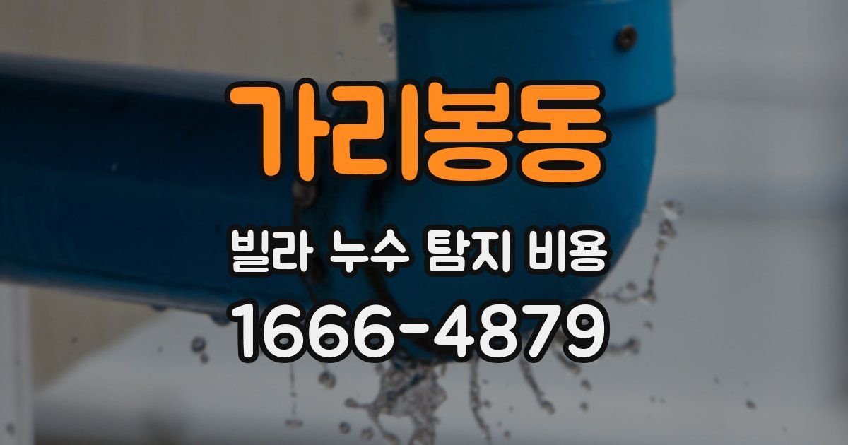 가리봉동 빌라 누수 탐지 비용