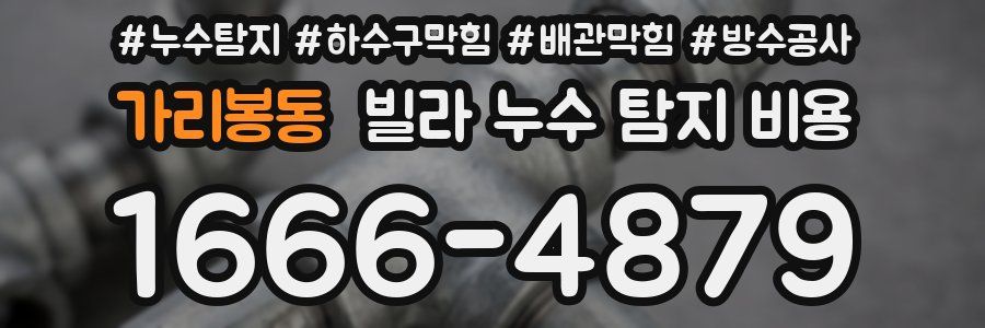 가리봉동 빌라 누수 탐지 비용