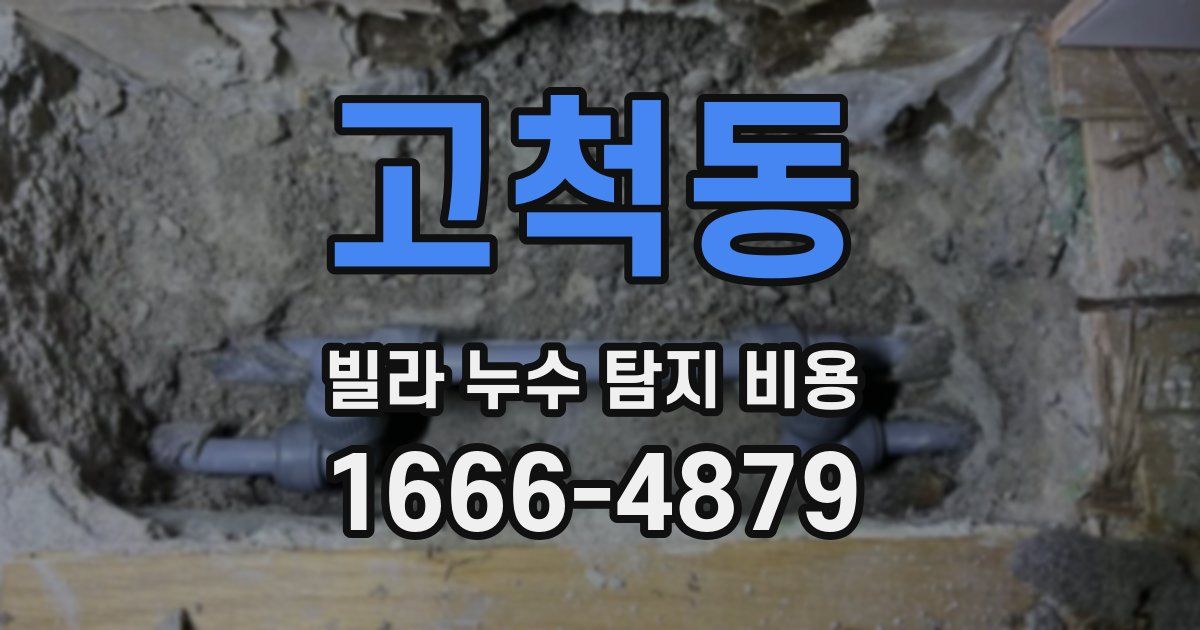 고척동 빌라 누수 탐지 비용