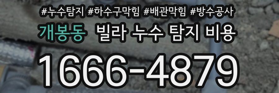개봉동 빌라 누수 탐지 비용