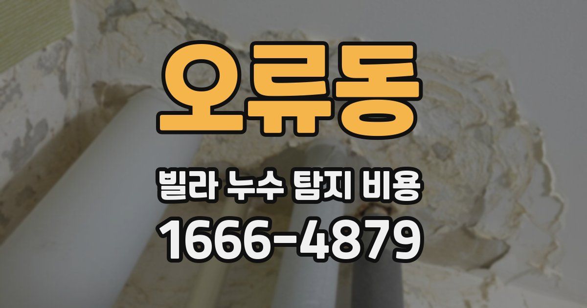 오류동 빌라 누수 탐지 비용
