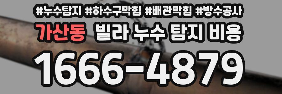 가산동 빌라 누수 탐지 비용