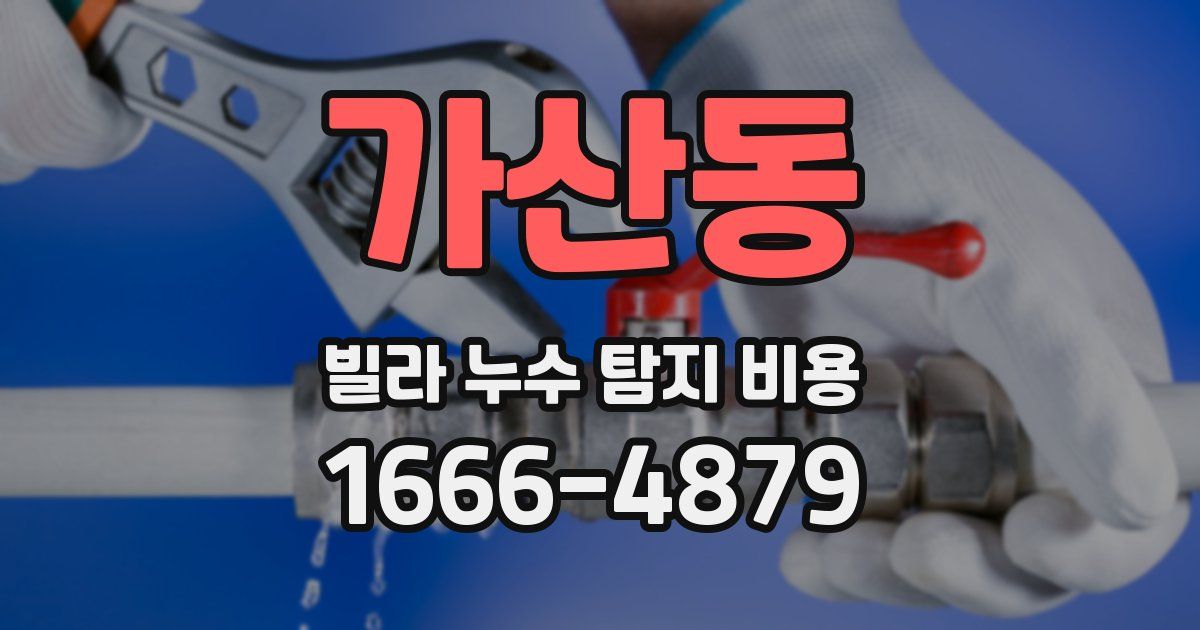 가산동 빌라 누수 탐지 비용