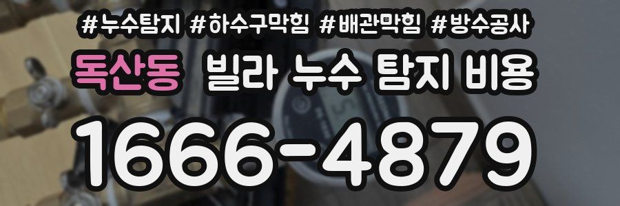 독산동 빌라 누수 탐지 비용