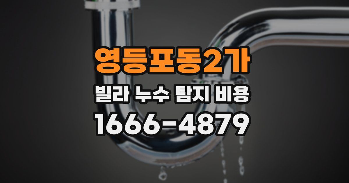 영등포동2가 빌라 누수 탐지 비용