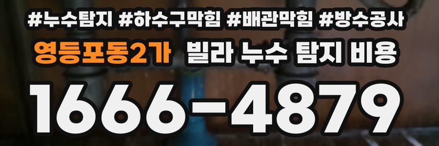 영등포동2가 빌라 누수 탐지 비용