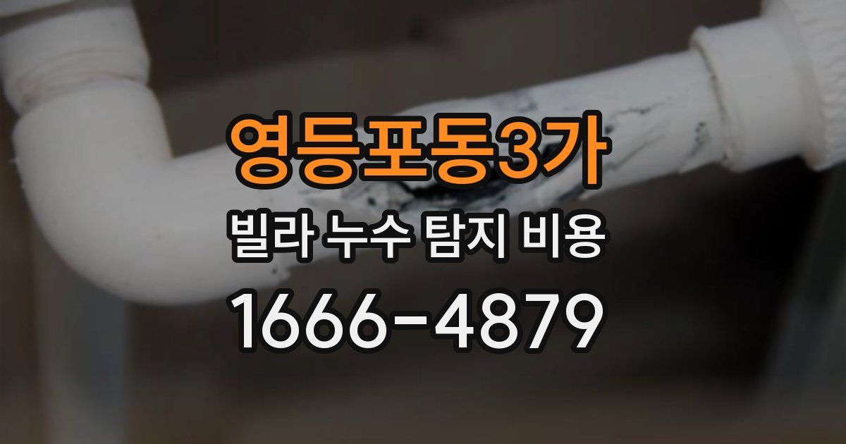 영등포동3가 빌라 누수 탐지 비용