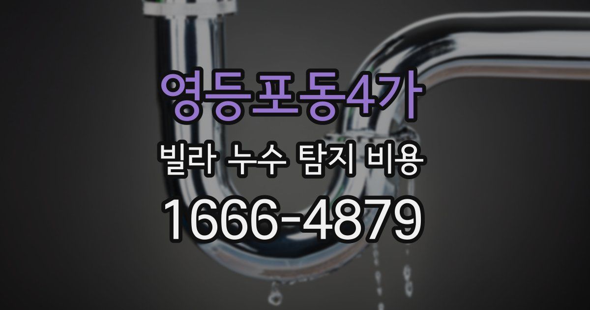 영등포동4가 빌라 누수 탐지 비용
