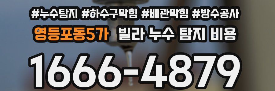 영등포동5가 빌라 누수 탐지 비용