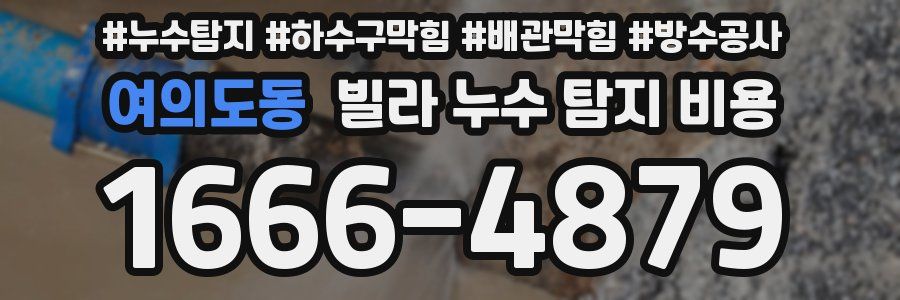 여의도동 빌라 누수 탐지 비용