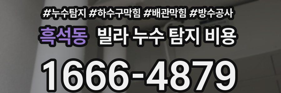 흑석동 빌라 누수 탐지 비용