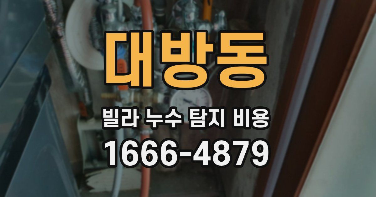 대방동 빌라 누수 탐지 비용